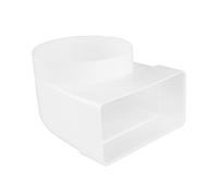 Easy Act Tubo rotondo in PVC, diametro 100 mm su canale piatto, 110 x 55 mm, passaggio a 90° per condotto dell'aria salvaspazio