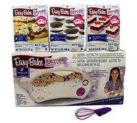 Easy Bake Oven Easy Bake Ultimate Oven Bundle Baking Star Edition + Larger Size 13.8 Oz. 3-Pack Refill Mixes (Pizza, Whoopie Pies and Red Velvet & Strawberry Cakes) + Mini Whisk