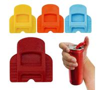Easy Can Opener, Manual Tab Opener, 1.34x1.42in Portable Mouth Protector, 4-Piece Tool Set, Ergonomic Non-Slip Grip for Seniors Kitchen, Elderly Beverage, Beer Bottle Lid Gripper