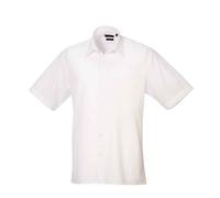 Easy Care Manica Corta Popeline Poliestere/Cotton Camicia By Premier