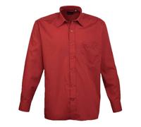Easy Care Manica Lunga Popeline Poliestere/Cotton Camicia By Premier