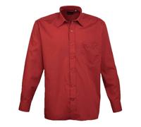Easy Care Manica Lunga Popeline Poliestere/Cotton Camicia By Premier