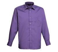 Easy Care Manica Lunga Popeline Poliestere/Cotton Camicia By Premier