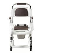 Easy-Clean Rehabilitation Commode, Sedia Riabilitazione Pulizia Facile, Altezza Regolabile, Poggiapiedi Rimovibile 5 Livelli, Secchio Estraibile, 330 Lbs Supporto, Per Assistenti(Mobile wheels)