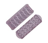 Easy Demoulding Ice Cube Tray with Lid | Food Grade PP Form for Crystal Clear Ice Cubes | Protective Ice Cube Maker for Refrigerator/Cocktails/Drinks (Love Ice Tray-Purple)