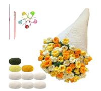 Easy DIY Blankets - Crochet Handmade Romantic Bouquet Craft Set | Soft Yarn Flower Pattern Kit with Detailed Guide Perfect Creative Gift for Beginners, Valentine’s Day, Anniversaries, Home Decoration