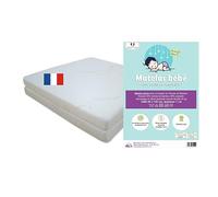 Easy Dort - Materasso pieghevole per bambini, 60 x 120 cm, fodera in bambù | per letto 60 x 120 cm a vostra scelta | spessore 7 cm | Facilmente pieghevole | Oeko tex® | senza sostanze nocive | bianco
