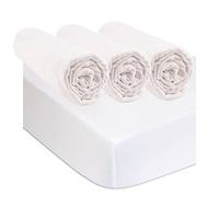 Easy Dort Set di 3 lenzuola da 50 x 100 cm, letto per bambini, culla vintage + 2 protezioni per materasso, 100% cotone, bianco, estensibile e traspirante, sonno sano | certificato Oeko-Tex | Made in