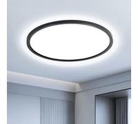EASY EAGLE Plafoniera LED Soffitto 40cm, 6500K Luce Bianca, Nero Lampadario LED Soffitto, IP44 Impermeabile Lampada da Soffitto per Bagno Camera da Letto Cucina Corridoio Soggiorno Ufficio