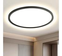 EASY EAGLE Plafoniera LED Soffitto Ø50 cm, Luce Naturale 4000K 52W Plafoniera da Soffitto Rotonda, IP44 Impermeabile Lampadario LED Soffitto Nero per Camera da Letto, Bagno, Cucina, Soggiorno