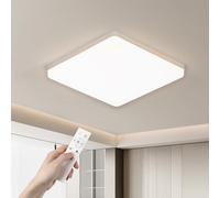 EASY EAGLE Plafoniera LED Soffitto Dimmerabile, Lampada da Soffitto LED 3000K-6500K 48W 4800LM, Plafoniera Bagno con Telecomando Luce Soffitto per Camera da Letto, Cucina, Soggiorno, Balcone， 30CM