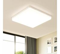 EASY EAGLE Plafoniera Led Soffitto Quadrata 48W Moderni Luce 3000K 4800LM IP44 Lampada per Bagno Cucina Camera da Letto Sala Soggiorno Corridoio Ufficio Cantina Ø30CM