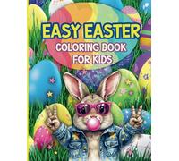 Easy Easter Coloring Book for Kids: Big and easy bunnies coloring pages - basket stuffer for toddlers