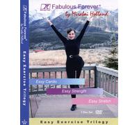 Easy Exercise 3 DVD set Fabulous Forever Level 1 Trilogy for Beginners, Seniors & Boomers by Mirabai Holland, Cardio, Strength and Stretch DVDs