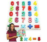 Easy FoxY ToY Puzzle con Numeri in Legno, Numeri colorati 0-9, Giocattolo per imparare i Numeri attraverso il gioco, Regalo per Bambini dai 3 anni