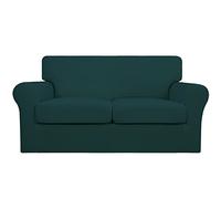 Easy-Going 3 Pieces Stretch Soft Couch Cover for Dogs - Washable Sofa Slipcover for 2 Separate Cushion Couch - Elastic Furniture Protector for Pets, Kids (Loveseat, Deep Teal)