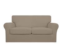 Easy-Going 3 Pieces Stretch Soft Couch Cover for Dogs - Washable Sofa Slipcover for 2 Separate Cushion Couch - Elastic Furniture Protector for Pets, Kids (Loveseat,Natural)