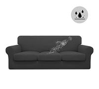 Easy-Going Copridivano 100% doppio, impermeabile, oversize, elasticizzato, morbido, per cani, 3 cuscini separati, protezione per mobili per bambini e animali domestici, grigio scuro