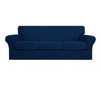 Easy-Going Copridivano elasticizzato e morbido, per cani, lavabile, per 3 cuscini separati, protezione elastica per mobili per animali domestici e bambini, 4 pezzi (divano, blu navy)