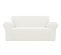 Easy-Going Copridivano elasticizzato oversize Loveseat 1 pezzo protezione per mobili divano morbido con fondo elastico per bambini in poliestere spandex tessuto jacquard a quadretti piccoli crema