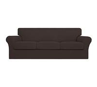 Easy-Going Copridivano elasticizzato per cani, lavabile, con 3 cuscini separati, in spandex jacquard, protezione per mobili e animali domestici e bambini (cioccolato, divano)