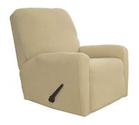 Easy-Going Copridivano elasticizzato per divano reclinabile, 4 pezzi, protezione per mobili e divani, con fondo elastico, in spandex/jacquard con quadretti (grande, beige)