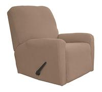 Easy-Going Copridivano elasticizzato per divano reclinabile, 4 pezzi, protezione per mobili e divani, con fondo elastico, in spandex/jacquard con quadretti (poltrona reclinabile, cammello)