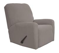 Easy-Going Copridivano elasticizzato per poltrona reclinabile, 4 pezzi, protezione per mobili e divani, con fondo elastico, in spandex jacquard con quadretti (poltrona reclinabile, tortora)