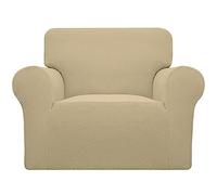 Easy-Going Copridivano elasticizzato, protezione per mobili, con fondo elastico, per bambini, in spandex/jacquard con quadretti (sedia, beige)