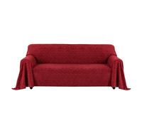 Easy-Going Copridivano in velluto jacquard per divano angolare a forma di L e U, lavabile, protezione per mobili da animali domestici e bambini, a 3 posti, 203 x 338 cm, rosso natalizio