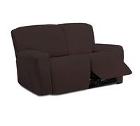 Easy-Going Copridivano per poltrona reclinabile componibile in microfibra elasticizzata, in morbido pile con angoli, lavabile, con elasticità, per bambini, 6 pezzi, colore: cioccolato