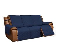 Easy-Going Copridivano reclinabile reversibile, per divano reclinabile a 3 posti, protezione per mobili con cinghie elastiche, per bambini, cani, animali domestici (3 posti, blu navy/avorio)