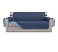 Easy-Going Copridivano reversibile a 4 posti, impermeabile, con cinghie elastiche in schiuma, protezione per mobili per animali domestici, bambini, cani e gatti (XXL, blu scuro/azzurro)