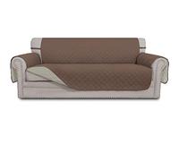 Easy-Going Copridivano reversibile, impermeabile, con bastoncini in schiuma, con cinghie elastiche, protezione per mobili per animali domestici, bambini, cani, gatti (divano, marrone/beige)