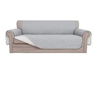 Easy-Going Copridivano reversibile impermeabile, con bastoncini in schiuma, con cinghie elastiche, protezione per mobili per animali domestici, bambini, cani, gatti (divano, grigio chiaro/avorio)