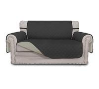 Easy-Going Copridivano reversibile, impermeabile, con cinghie elastiche, per animali domestici, bambini, cani e gatti (Loveseat, grigio scuro/beige)