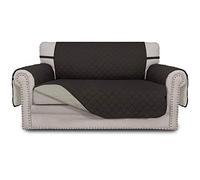 Easy-Going Copridivano reversibile Loveseat a 2 cuscini, per cani, impermeabile, protezione per mobili con bastoncini in schiuma, cinghie elastiche per animali domestici (lecca lecca,