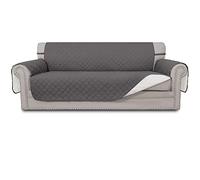 Easy-Going Copridivano reversibile oversize, impermeabile, con bastoncini in schiuma, cinghie elastiche, protezione per mobili per animali domestici e cani (divano di grandi dimensioni, grigio/avorio)
