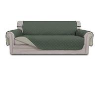 Easy-Going Copridivano reversibile oversize per divano a 3 cuscini, per cani, impermeabile, con bastoncini in schiuma, per animali domestici (divano di grandi dimensioni, verde grigiastro/beige)
