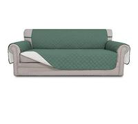 Easy-Going Copridivano reversibile oversize per divano a 3 cuscini, per cani, impermeabile, con bastoncini in schiuma, per animali domestici e gatti (divano oversize, ciano/avorio)