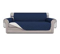 Easy-Going Copridivano reversibile oversize per divano a 3 cuscini, per cani, impermeabile, con bastoncini in schiuma, per animali domestici e gatti (divano oversize, blu navy/avorio)
