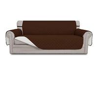 Easy-Going Copridivano reversibile oversize per divano a 3 cuscini, per cani, impermeabile, con bastoncini in schiuma, per animali domestici e gatti (divano oversize, caffè/avorio)