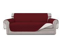 Easy-Going Copridivano reversibile oversize per divano a 3 cuscini, per cani, impermeabile, con bastoncini in schiuma, per animali domestici (divano di grandi dimensioni, rosso natalizio/avorio)