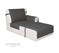 Easy-Going - Copridivano reversibile per chaise longue, copridivano impermeabile, componibile a L, con cinturini regolabili, protezione per mobili per cani, 300x86 cm, grigio scuro/grigio scuro