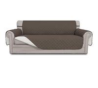 Easy-Going Copridivano reversibile per divano a 3 cuscini, per cani, impermeabile, con bastoncini in schiuma, cinghie elastiche per animali domestici e gatti (divano, tortora/avorio)