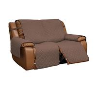 Easy-Going Copridivano reversibile per divano reclinabile, copertura con sedute separate, protezione con cinghie elastiche, per bambini, cani, animali domestici (per divano a 2 posti, marrone/beige)