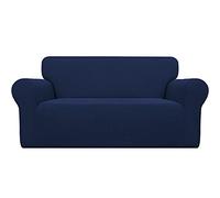 Easy-Going Loveseat - Copridivano elasticizzato, protezione per mobili, divano, morbido con fondo elastico, per bambini, in poliestere, spandex, tessuto jacquard, motivo a quadri (amabile, blu navy)