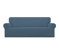 Easy-Going Stretch Oversized Sofa Slipcover 1-Piece Sofa Cover Furniture Protector Couch Soft with Elastic Bottom for Kids, Polyester Spandex Jacquard Fabric Small Checks Bluestone