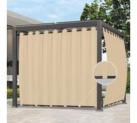 Easy-Going Tenda impermeabile antivento resistente alle intemperie per patio, cabana, veranda, pergola e gazebo, tenda superiore e inferiore con linguetta, 1 pannello, 381 x 274 cm, beige