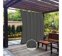 Easy-Going Tende da esterno impermeabili antivento impermeabili per patio, cabana, veranda, pergola, gazebo e passacavo, passacavo superiore e fondo con linguetta, 1 pannello, 280 x 213 cm, grigio
